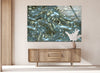 Shiny Blue Waves Glass Wall Art, glass wall art decor, glass art prints