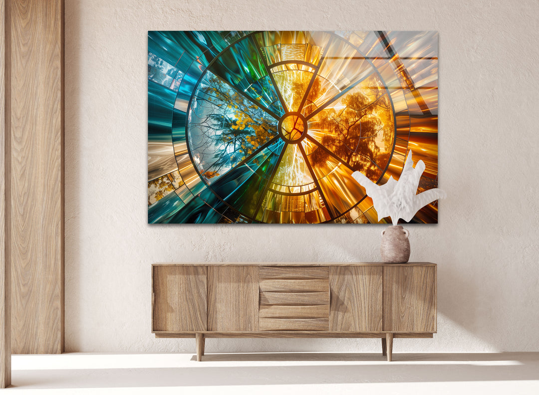 Vibrant Abstract Glass Wall Art Decor