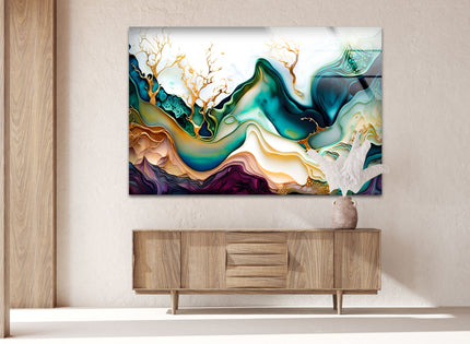 Abstract Watercolor Glass Wall Art