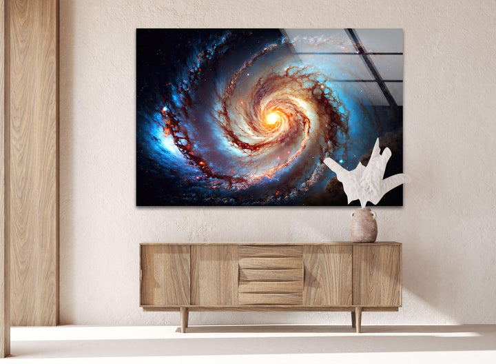 Spiral Galaxy Glass Wall Art, glass image printing, glass prints from photos