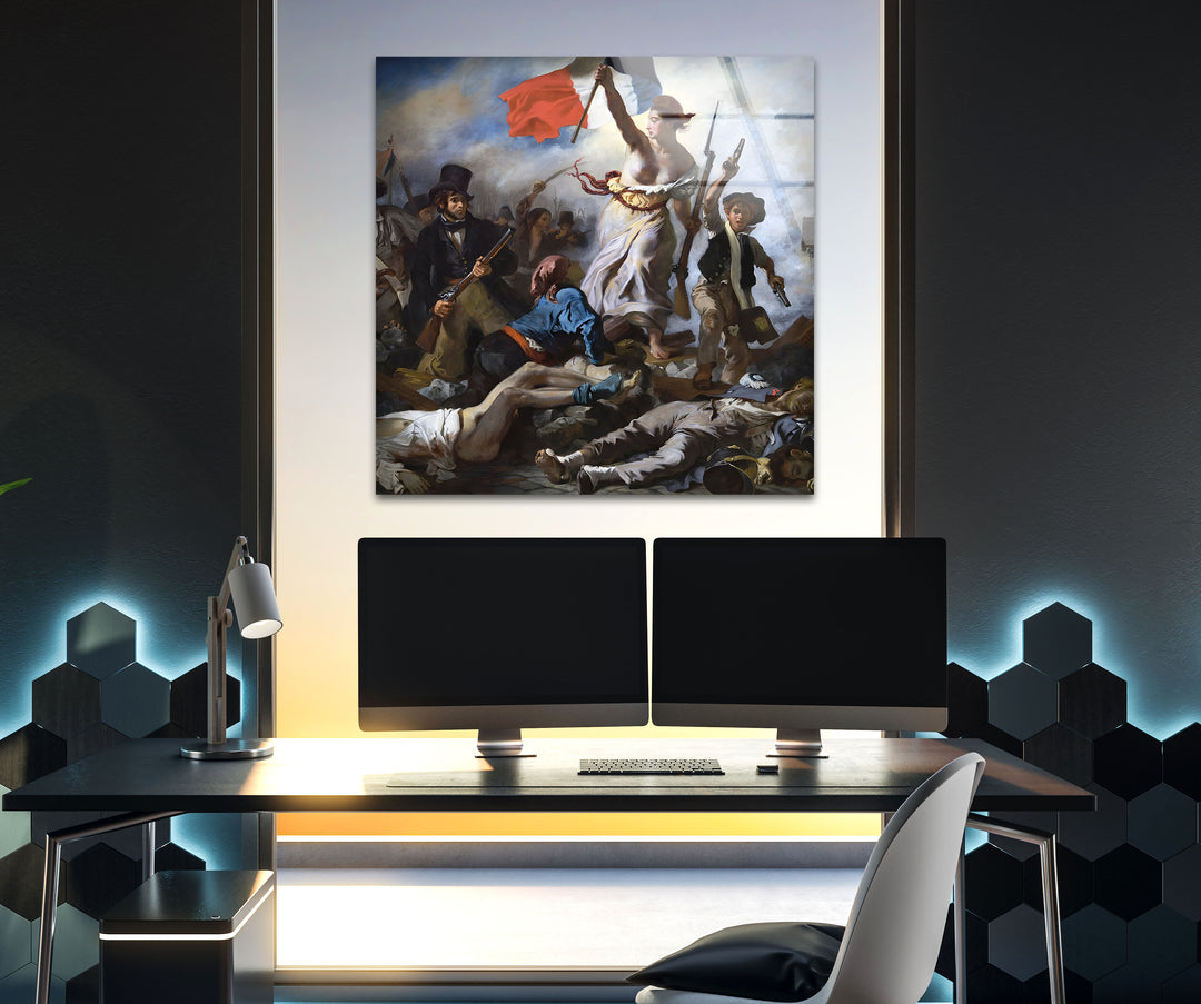 Liberty Leading the People Eugène Delacroix Glass Printing Wall Art, Print photos on glass
