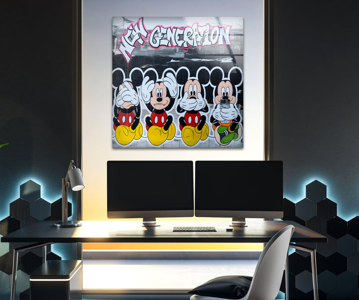 New Generation Mouses Glass Wall Art