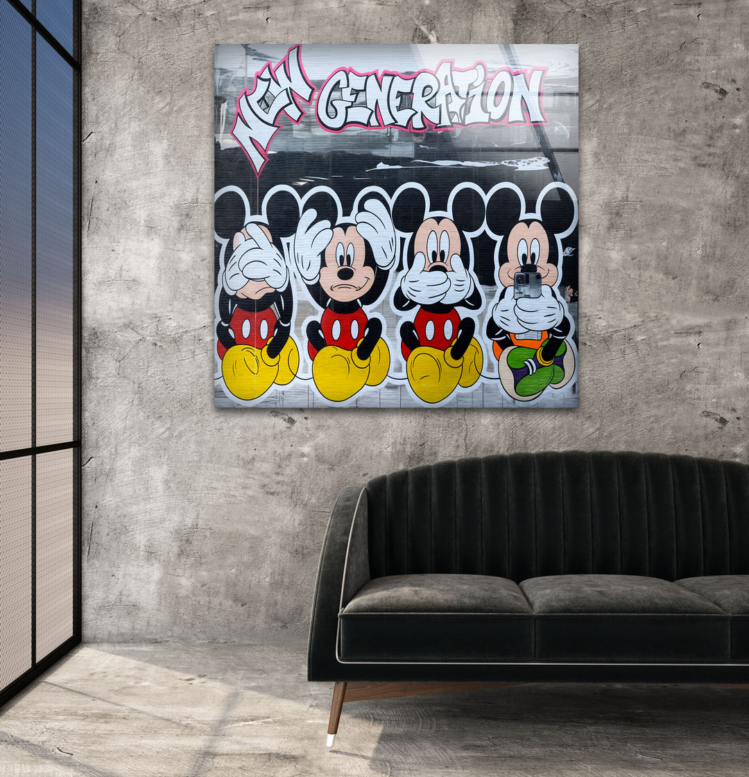 New Generation Mouses Glass Wall Art