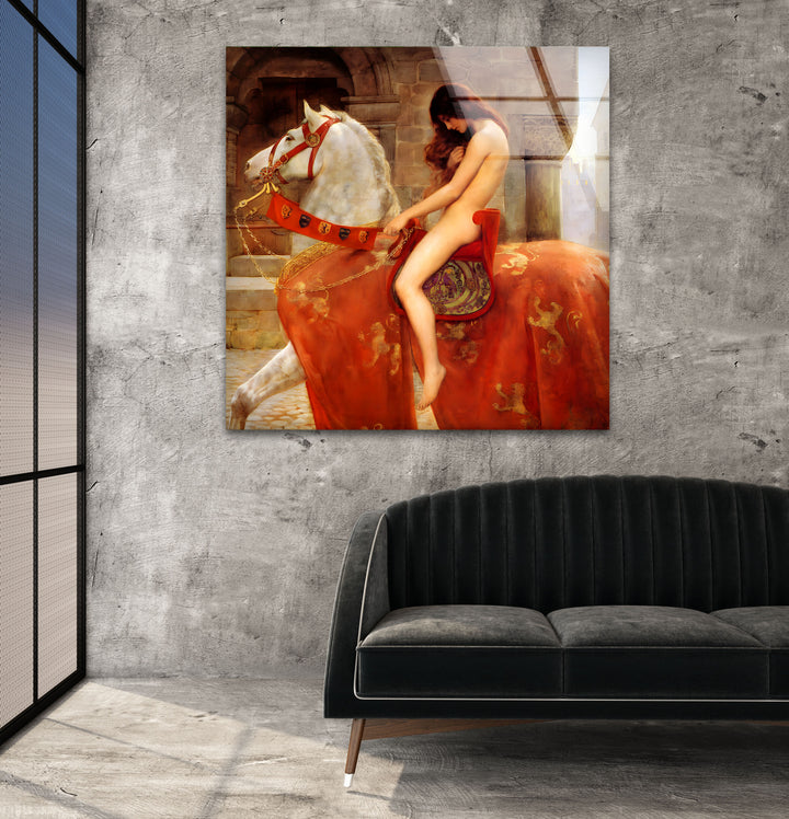 Lady Godiva John Collier Glass Wall Art custom glass pictures, glass art prints
