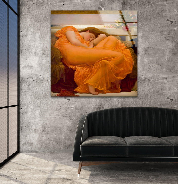 Flaming June Frederic Leighton Glass Wall Art glass wall decor, glass wall art decor
