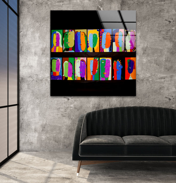 Colorful Art Pablo Picasso Glass Wall Art