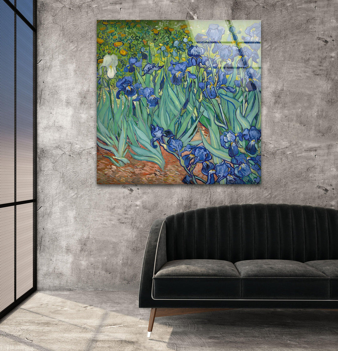 Irises Vincent Van Gogh Glass Wall Art large glass photo prints, glass wall photos
