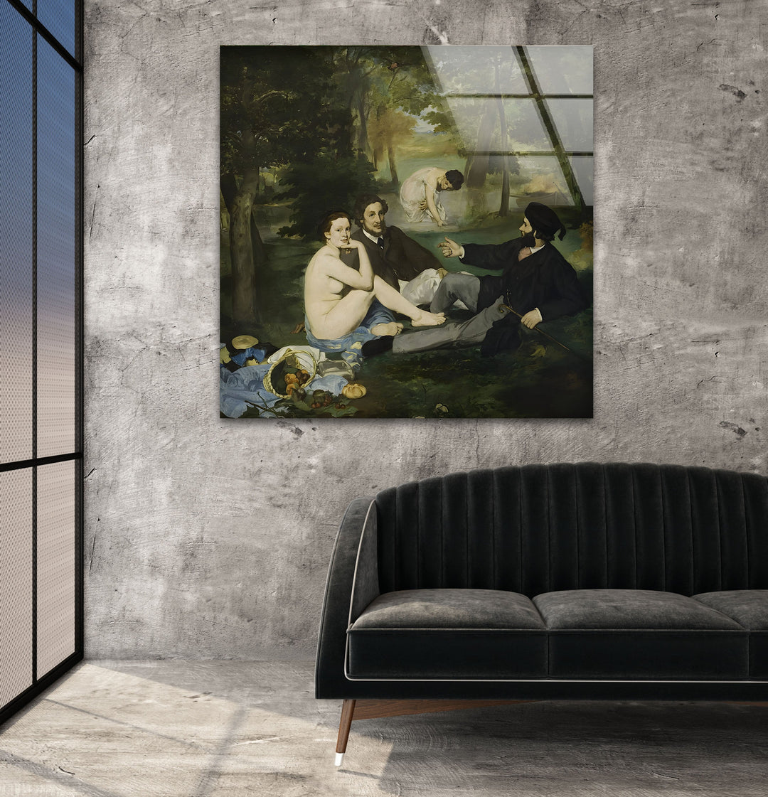 Le Déjeuner sur l'herbe Édouard Manet Glass Wall Art Glass Printing Wall Art, Print photos on glass
