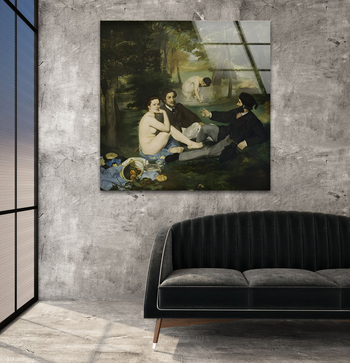 Le Déjeuner sur l'herbe Édouard Manet Glass Wall Art Glass Printing Wall Art, Print photos on glass
