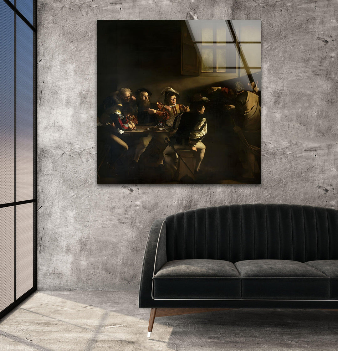 The Calling of Saint Matthew Caravaggio Glass Wall Art art glass wall art, glass wall art pictures
