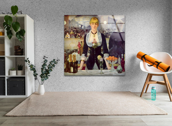 A Bar at the Folies-Bergère  Édouard Manet large glass photo prints, glass wall photos
