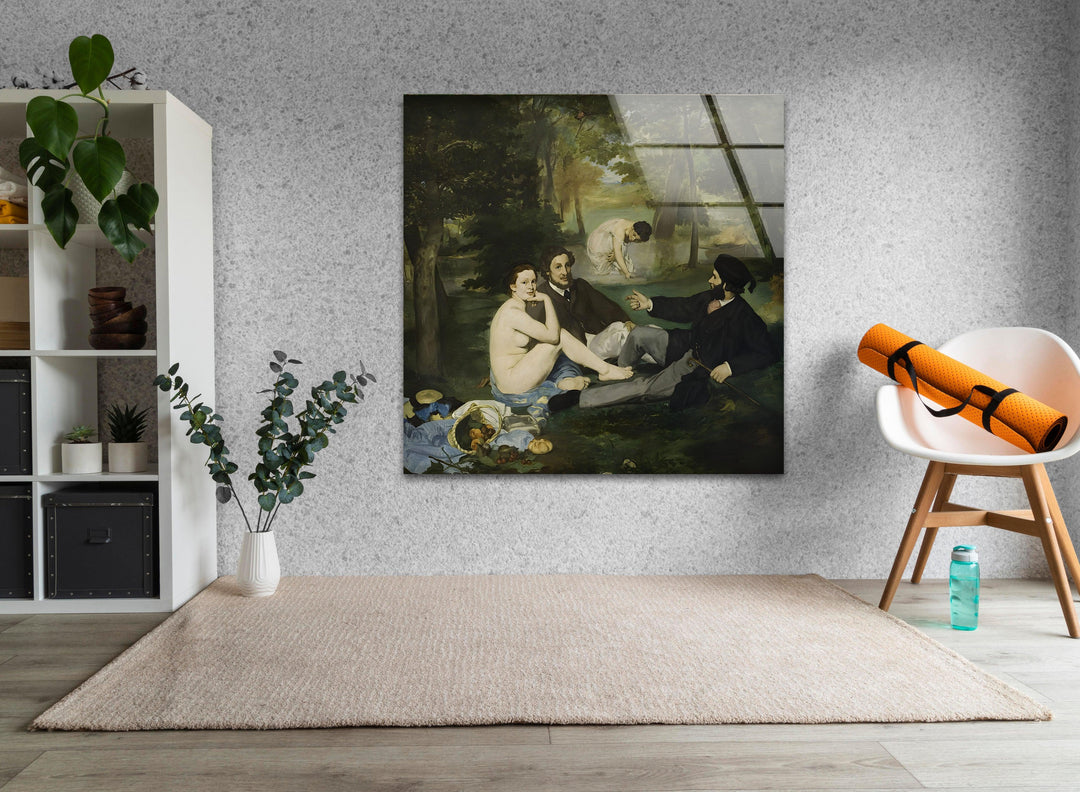 Le Déjeuner sur l'herbe Édouard Manet Glass Wall Art print on glass, glass printed photos
