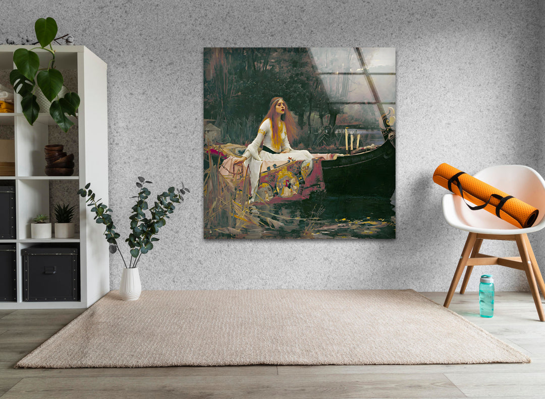 Shalott Leydisi John William Waterhouse Glass Wall Art glass photo prints, glass picture prints
