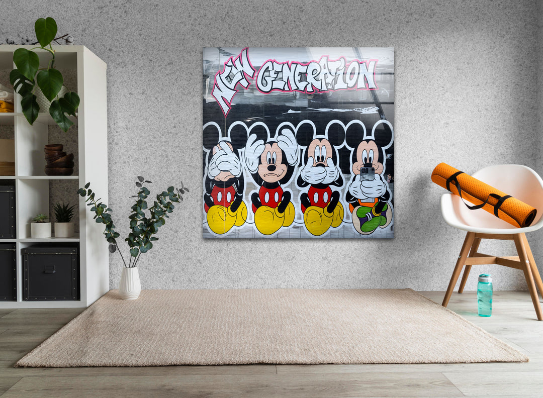 New Generation Mouses Glass Wall Art