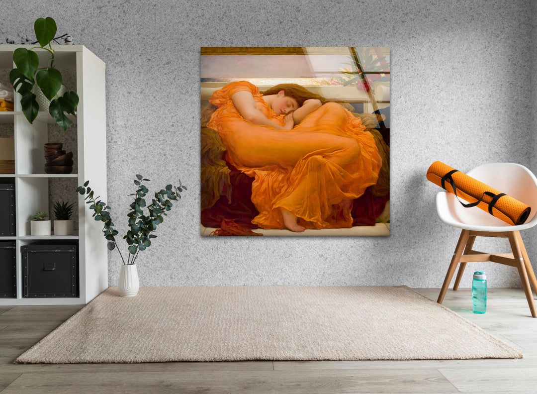 Flaming June Frederic Leighton Glass Wall Art stained glass wall art, stained glass wall decor
