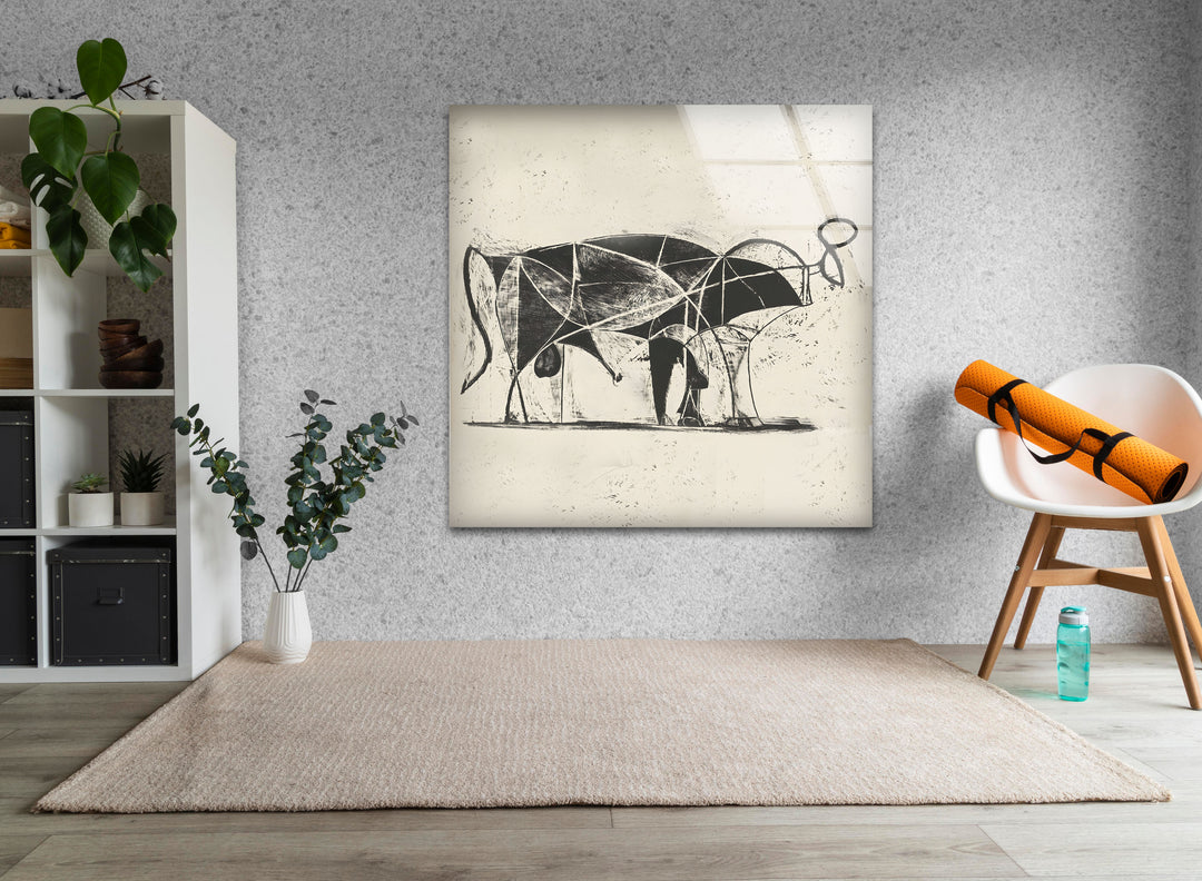 Pablo Picasso - The Bull Glass Wall Art