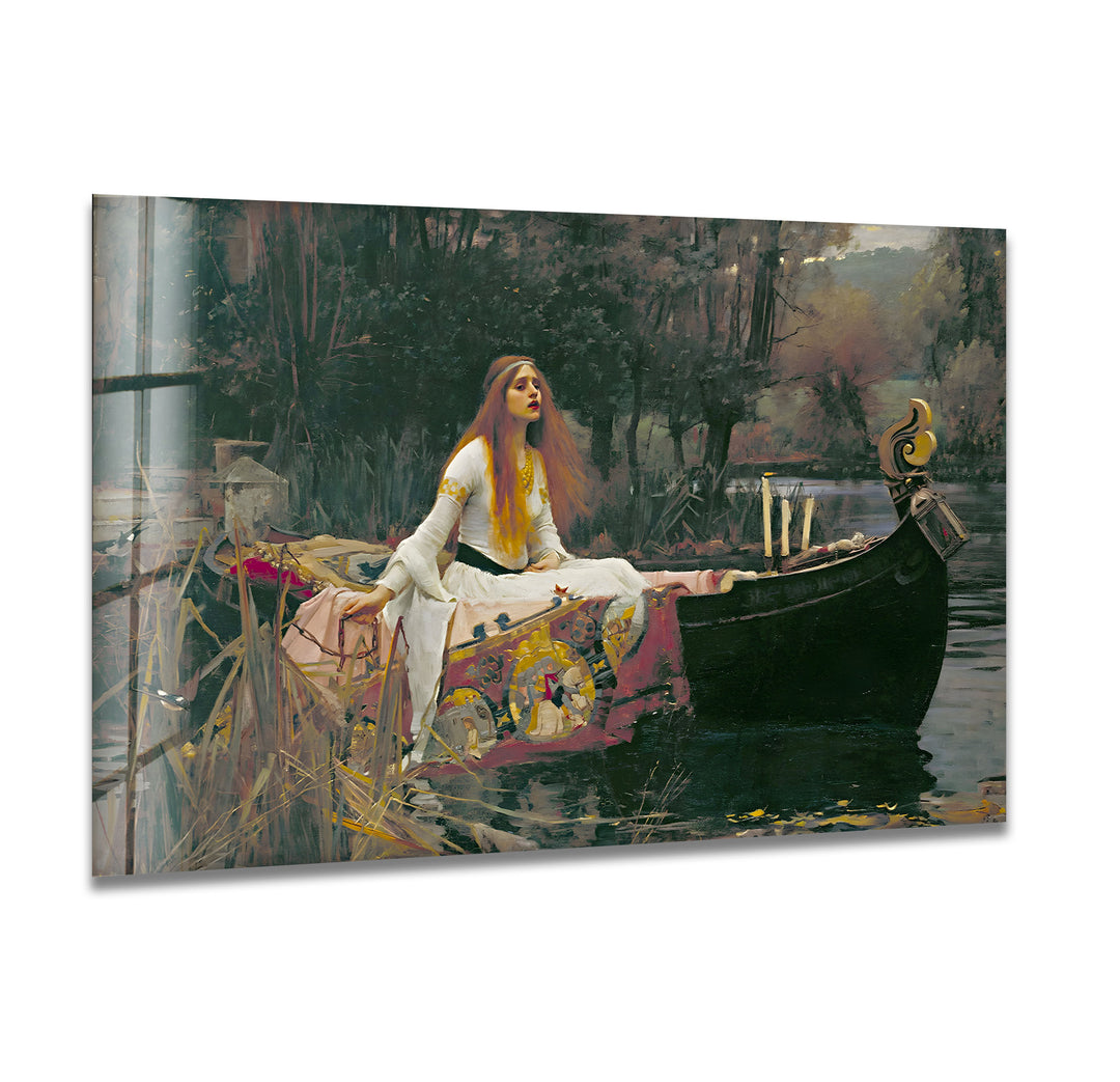 Shalott Leydisi John William Waterhouse Glass Wall Art glass art painting, glass art for the Wall
