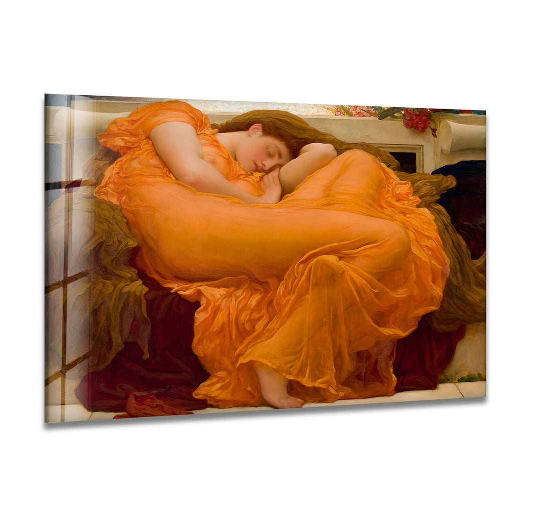 Flaming June Frederic Leighton Glass Wall Art large glass photo prints, glass wall photos
