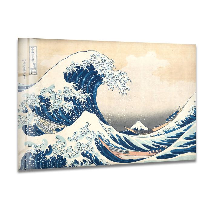 The Great Wave off Kanagawa Hokusai Glass Wall Art Glass Printing Wall Art, Print photos on glass
