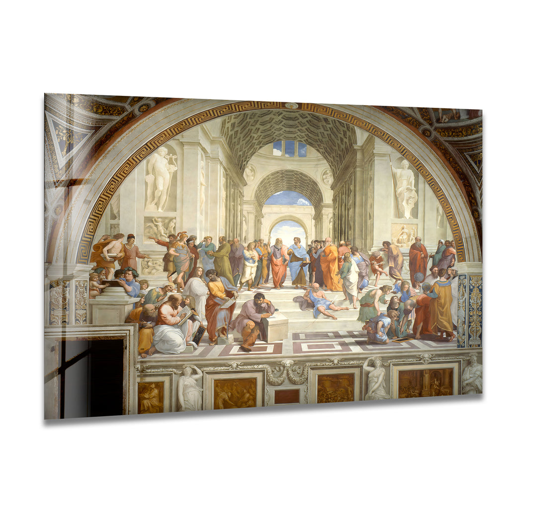 The School of Athens Raffaello Sanzio Glass Wall Art glass image printing, glass prints from photos
