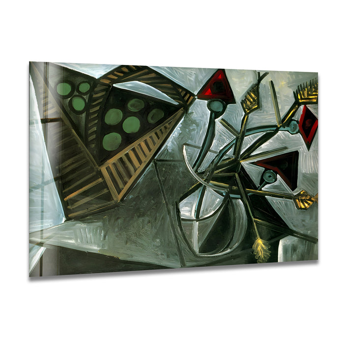 Still Life with Basket of Fruit by Pablo Picasso Glass Wall Art