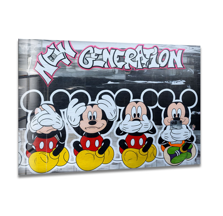 New Generation Mouses Glass Wall Art