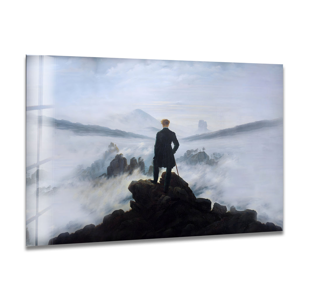 Wanderer above the Sea of Fog Caspar David Friedrich Glass Wall Art art glass wall art, glass wall art pictures
