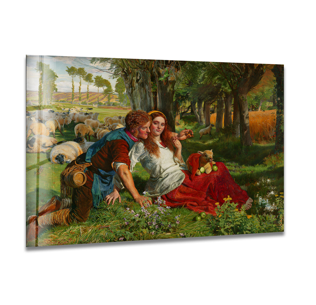 The Hireling Shepherd William Holman Hunt Glass Wall Art custom glass pictures, glass art prints
