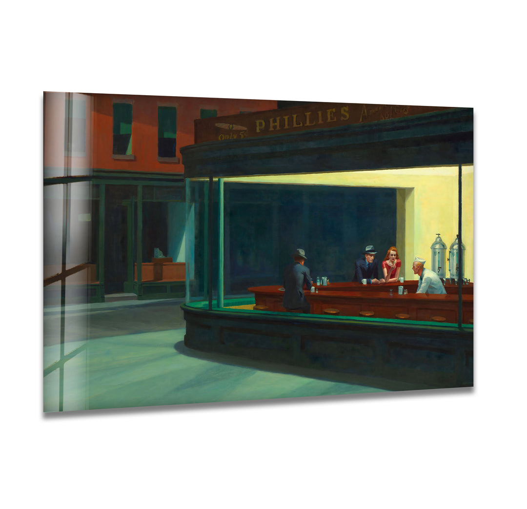 Nighthawks Edward Hopper Glass Wall Art glass image printing, glass prints from photos
