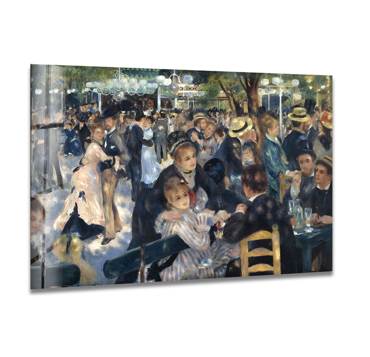 Bal du moulin de la Galette Pierre Auguste Renoir glass wall decor, glass wall art decor
