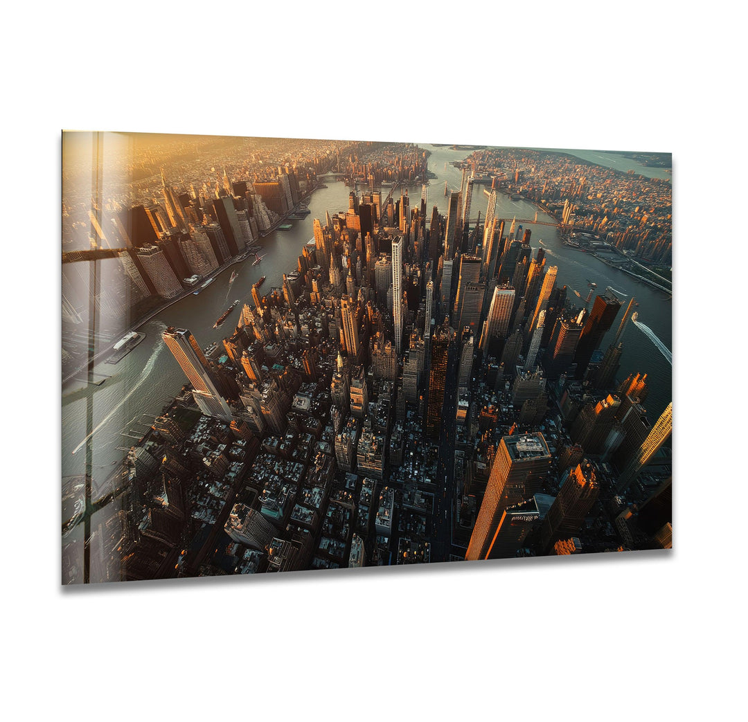 New York Birds Eye Glass Wall Art large glass photo prints, glass wall photos
