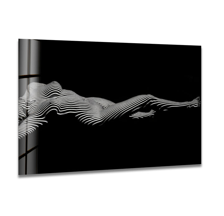 Sensual sexy artwork combining erotic nude art and glass wall art
