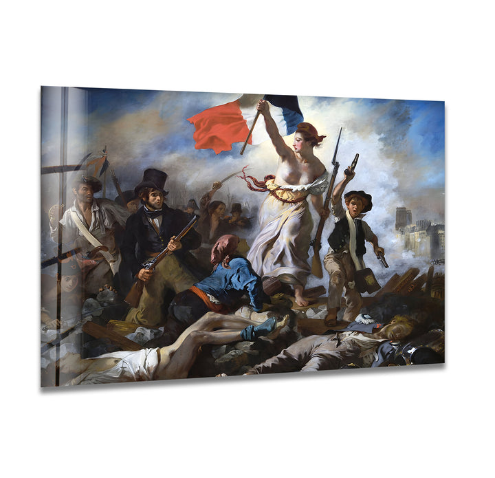 Liberty Leading the People Eugène Delacroix Glass Wall Art glass photo prints, glass picture prints
