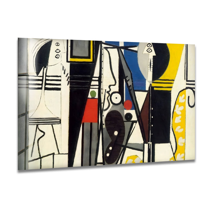 Pablo Picasso - The Artist and His Model Glass Wall Art