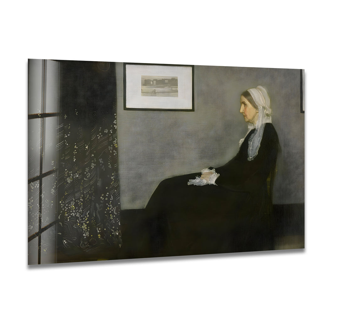 Whistler's Mom James Abbott McNeill Whistler Glass Wall Art glass pictures for Wall, glass prints wall art
