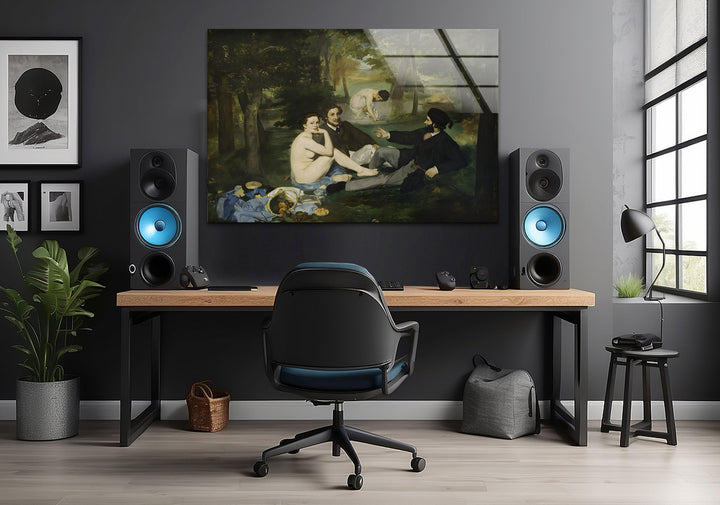 Le Déjeuner sur l'herbe Édouard Manet Glass Wall Art print picture on glass, Tempered Glass Wall Art
