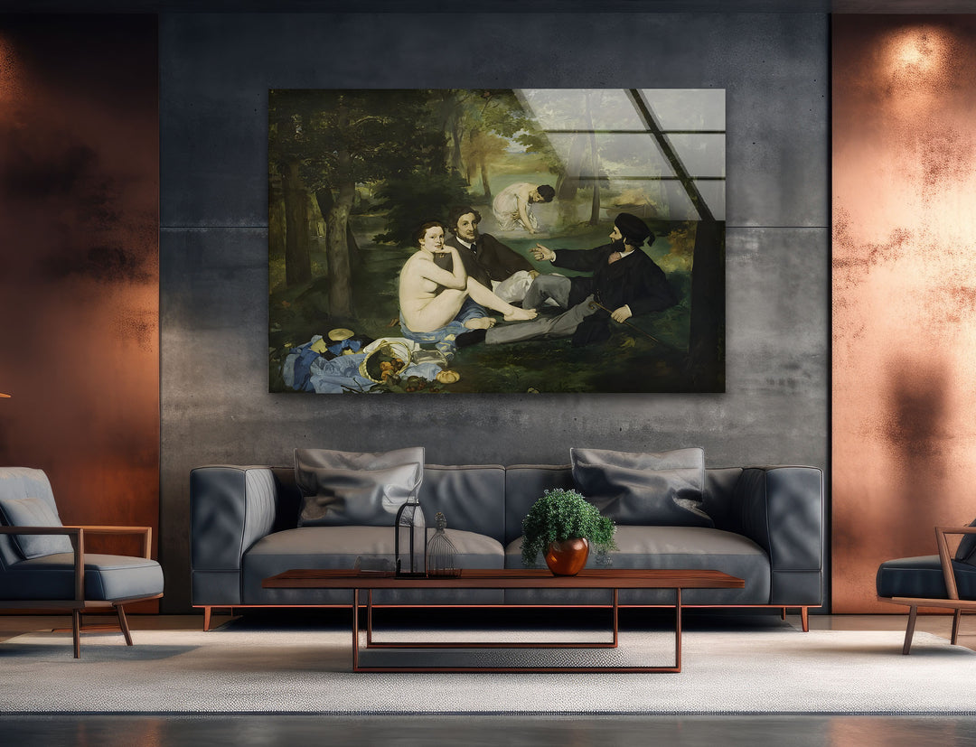 Le Déjeuner sur l'herbe Édouard Manet Glass Wall Art glass wall decor, glass wall art decor
