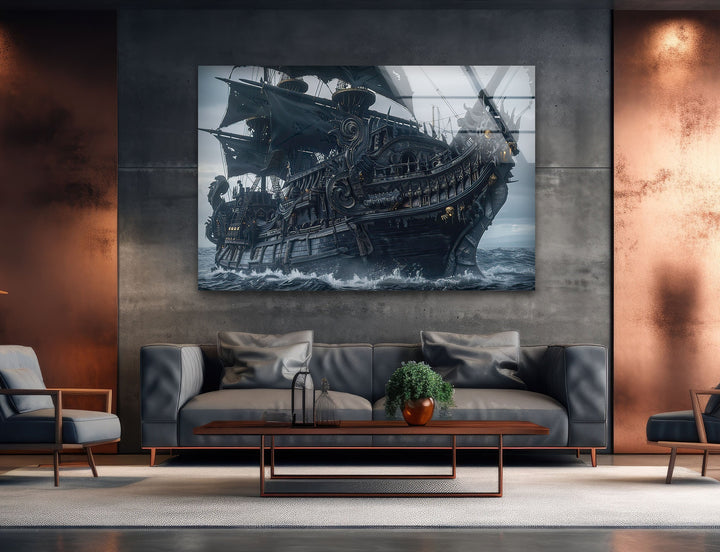 Big Pirate Ship Glass Wall Art glass photo prints, glass picture prints
