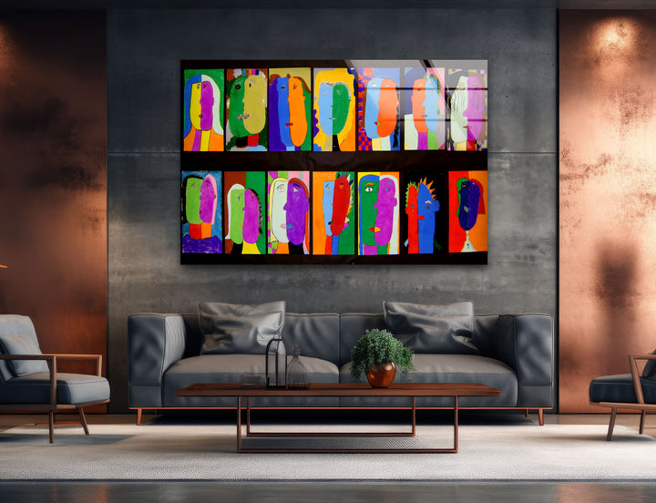 Colorful Art Pablo Picasso Glass Wall Art