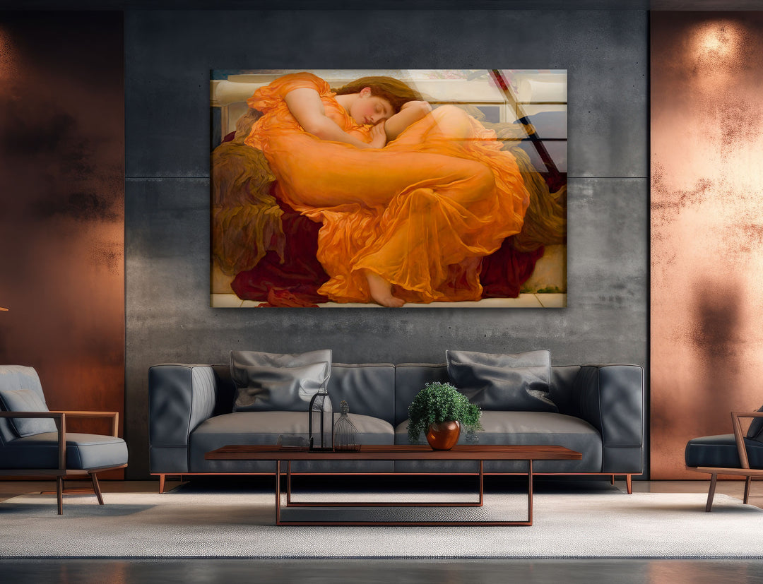 Flaming June Frederic Leighton Glass Wall Art Glass Printing Wall Art, Print photos on glass
