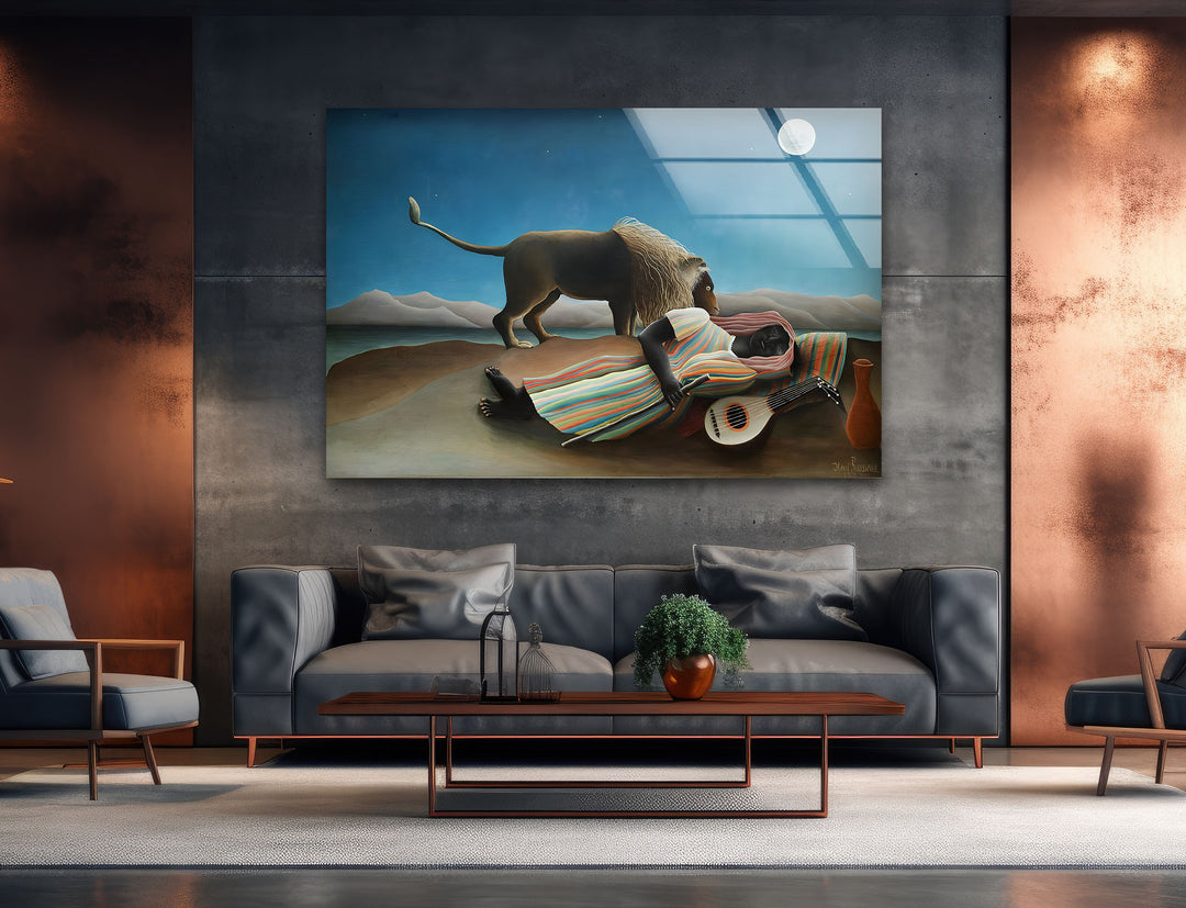 The Sleeping Gypsy Henri Rousseau Glass Wall Art large glass photo prints, glass wall photos
