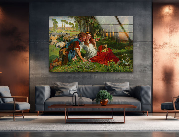 The Hireling Shepherd William Holman Hunt Glass Wall Art custom glass photo prints, large glass prints
