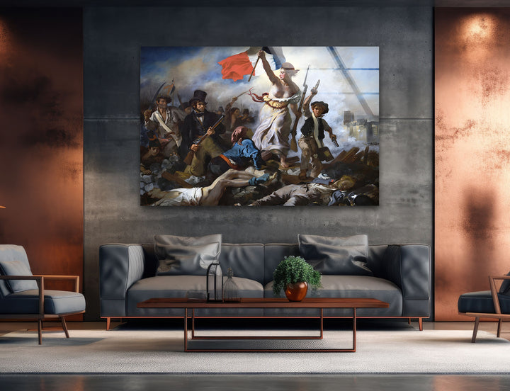 Liberty Leading the People Eugène Delacroix picture on glass wall art, photos printed on glass
