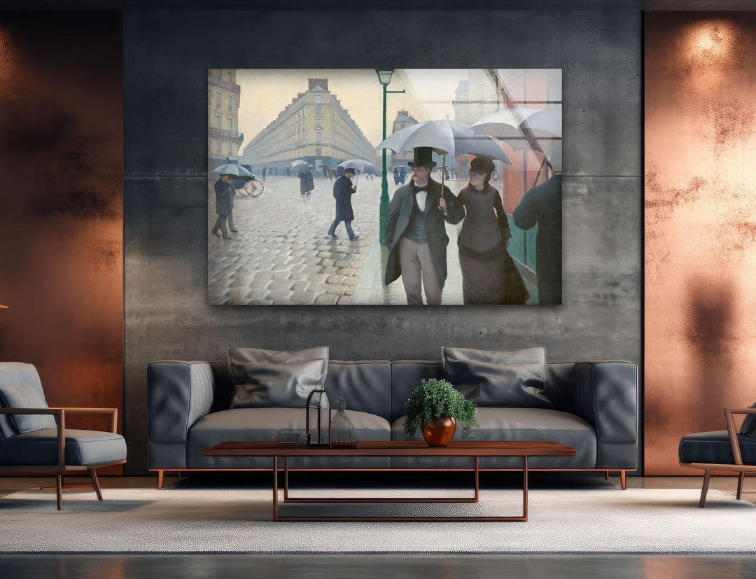 Paris Street; Rainy Day Gustave Caillebotte large glass photo prints, glass wall photos
