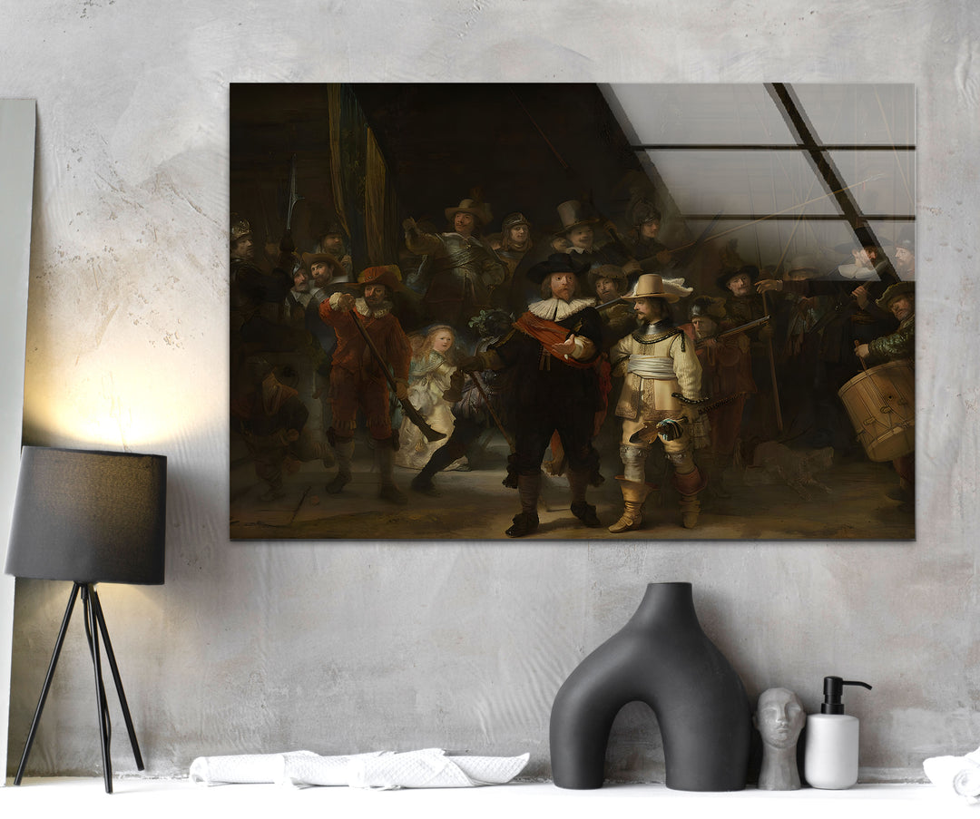 The Night Watch Rembrandt Glass Wall Art glass wall decor, glass wall art decor
