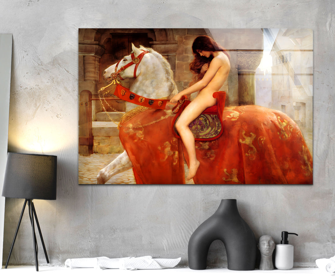 Lady Godiva John Collier Glass Wall Art Glass Printing Wall Art, Print photos on glass
