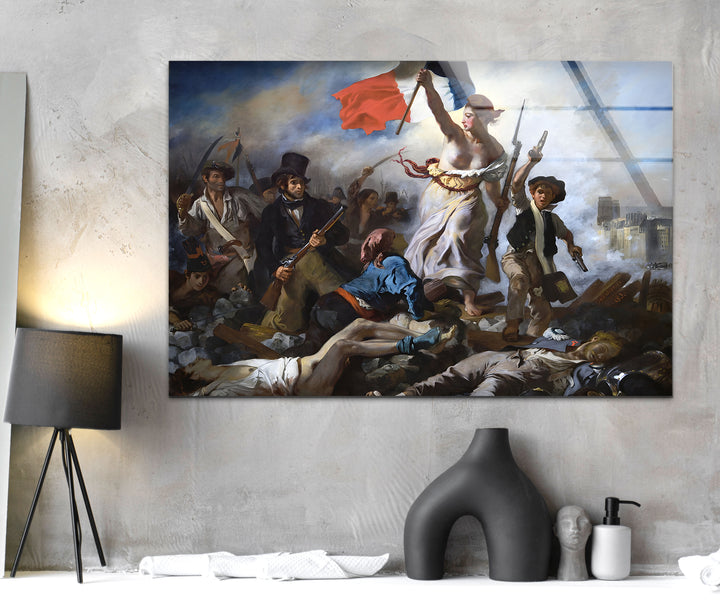 Liberty Leading the People Eugène Delacroix print on glass, glass printed photos
