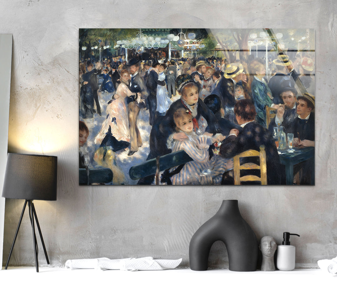 Bal du moulin de la Galette Pierre Auguste Renoir glass pictures for Wall, glass prints wall art
