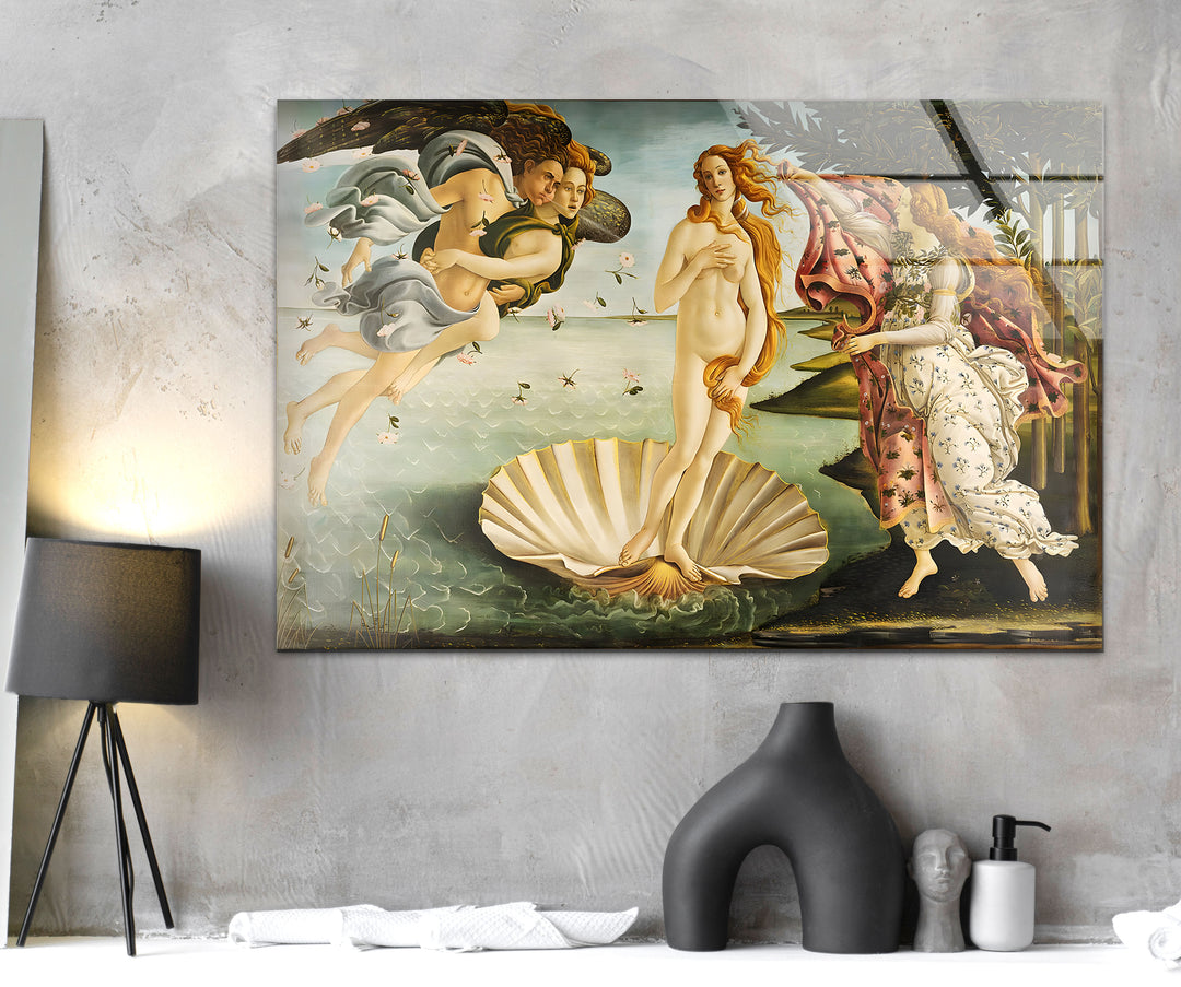 Birth of Venus Sandro Botticelli Glass Wall Art print picture on glass, Tempered Glass Wall Art
