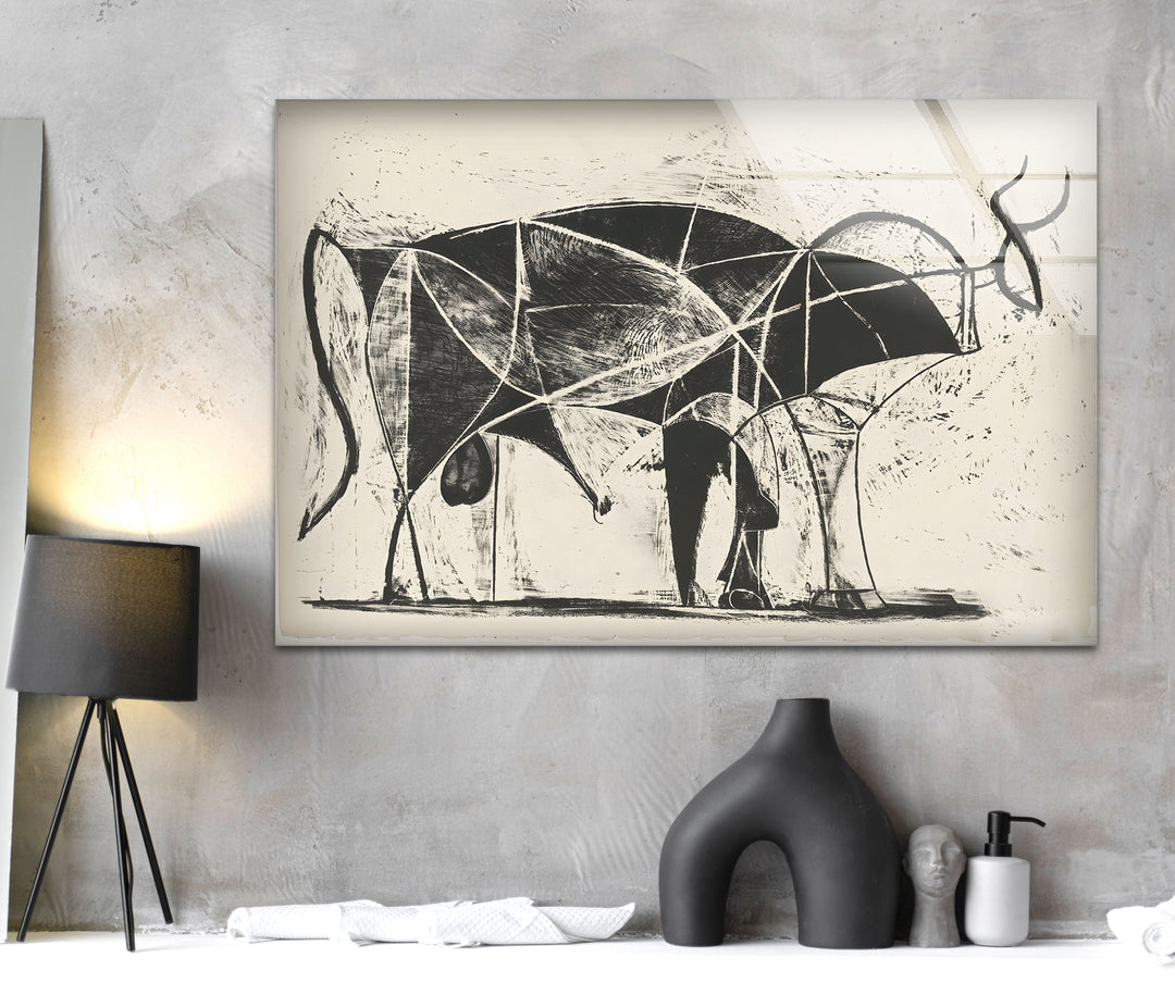 Pablo Picasso - The Bull Glass Wall Art